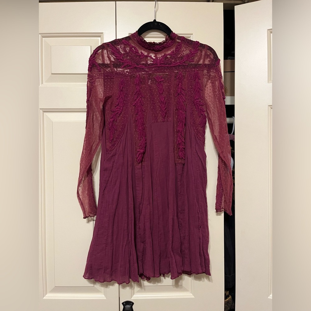 Free People Long Sleeve Lace Dress Size XS